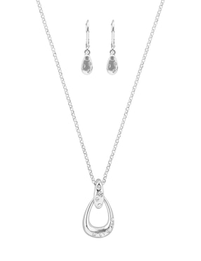 Aretes y collar de gota Anne Klein circonita
