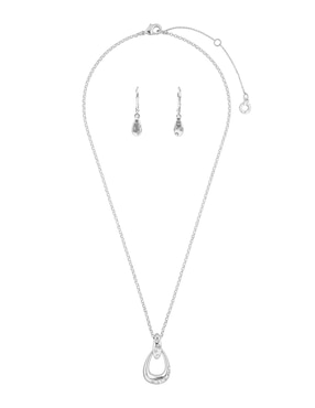 Aretes y collar de gota Anne Klein circonita