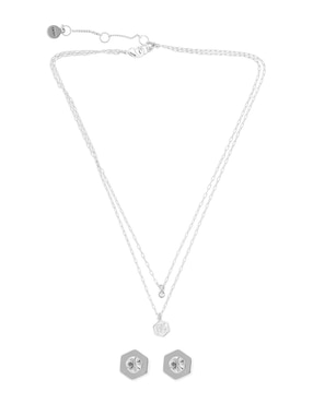 Set aretes y collar de hexagonal Dkny