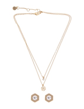 Set aretes y collar de hexagonal Dkny