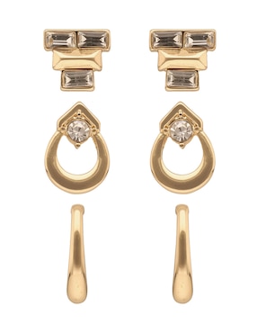 Set de aretes Anne Klein con acabado pavé