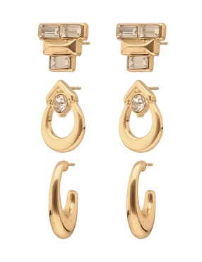 Set de aretes Anne Klein con acabado pavé