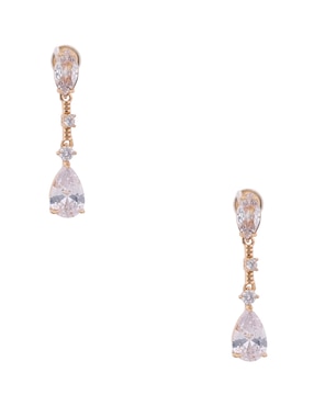 Aretes cortos Anne Klein con acabado pavé zirconia cúbica