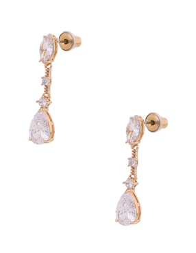 Aretes cortos Anne Klein con acabado pavé zirconia cúbica