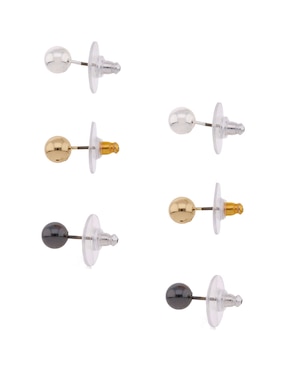 Set aretes cortos Dkny con acabado liso