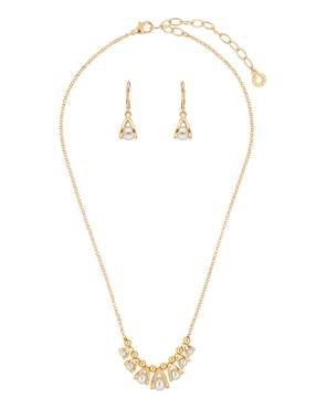 Aretes y collar Anne Klein perla