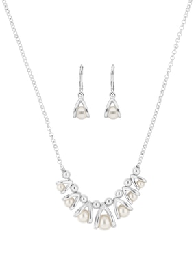 Aretes y collar Anne Klein perla