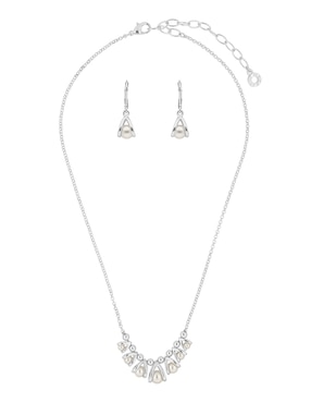 Aretes y collar Anne Klein perla