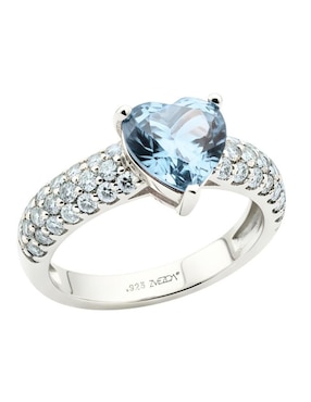 Anillo de corazón Zvezda Élan P 925 de plata circonita brillante