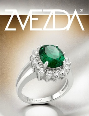 Anillo oval Zvezda Élan P 925 de plata circonita brillante