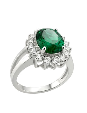 Anillo oval Zvezda Élan P 925 de plata circonita brillante