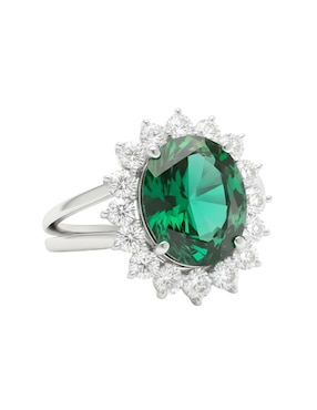 Anillo oval Zvezda Élan P 925 de plata circonita brillante