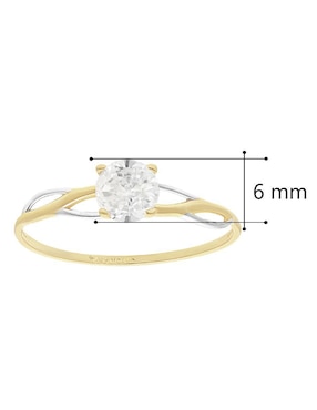 Anillo Horoz 10 k de oro zirconia pulido