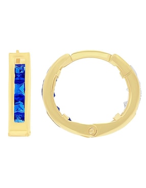 Aretes huggies Horoz de oro 10 k con acabado pulido zirconia