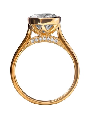 Anillo Gladkova Joyería 14 k de oro moissanita brillante