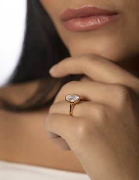 Anillo Gladkova Joyería 14 k de oro moissanita brillante