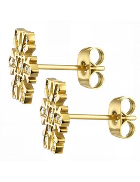 Set de collar y aretes Enso Golden Bloom zirconia