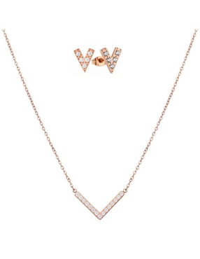 Set de collar y aretes Enso Rose Essence zirconia