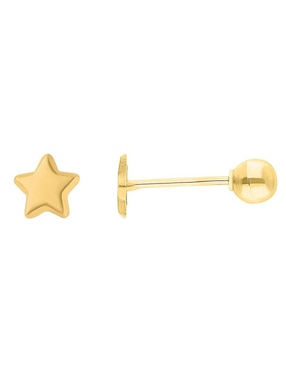 Broqueles de estrella Horoz de oro 14 K con acabado pulido