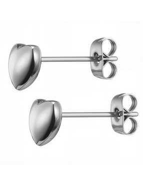 Set de aretes de corazón Enso con acabado pulido