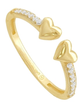 Anillo de corazón Horoz 10 k de oro zirconia pulido