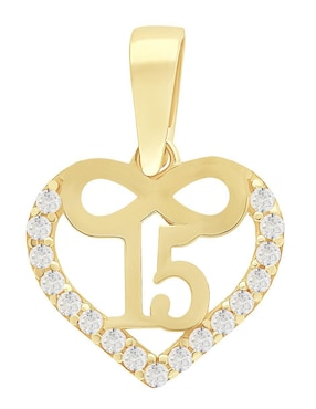 Dije de corazón Horoz de oro 10 K zirconia