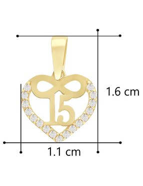 Dije de corazón Horoz de oro 10 K zirconia