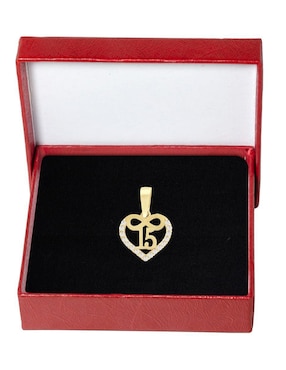 Dije de corazón Horoz de oro 10 K zirconia