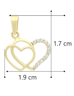 Dije de corazón Horoz de oro 10 K zirconia