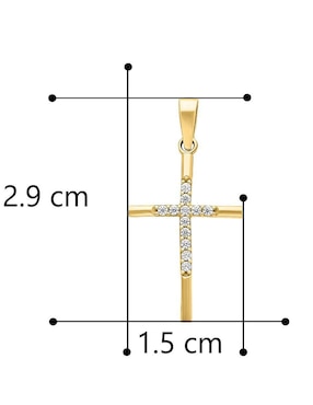 Dije de cruz Horoz de oro 10 K zirconia