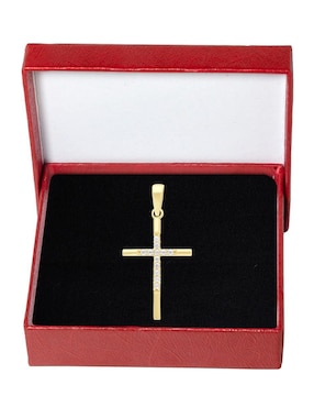 Dije de cruz Horoz de oro 10 K zirconia