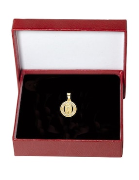 Medalla redonda Horoz virgen de guadalupe de oro 10 K zirconia