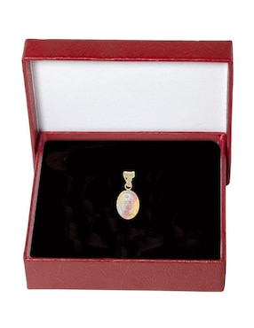 Medalla ovalada Horoz virgen de guadalupe de oro 10 K zirconia