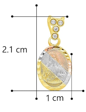 Medalla ovalada Horoz jesucristo de oro 10 K zirconia