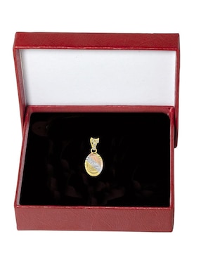 Medalla ovalada Horoz jesucristo de oro 10 K zirconia