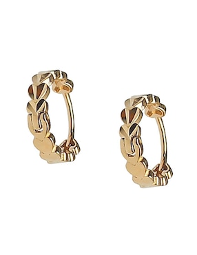 Aretes huggies de corazón Sofia Blum de plata P 925 con acabado chapa de oro