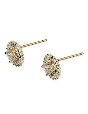 Aretes cortos Sofia Blum de plata P 925 con acabado chapa de oro circonita