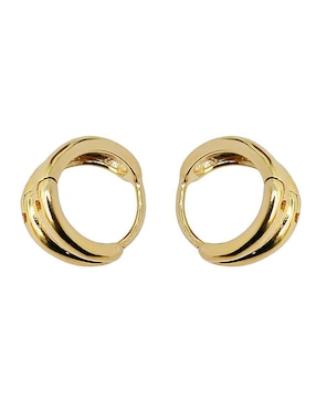 Aretes Huggies Sofia Blum de plata P 925 con acabado chapa de oro