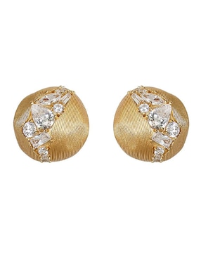 Aretes cortos Sofia Blum de plata P 925 con acabado chapa de oro circonita