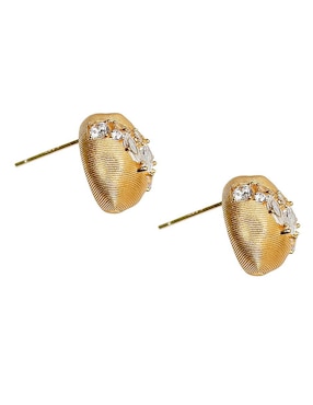Aretes cortos Sofia Blum de plata P 925 con acabado chapa de oro circonita