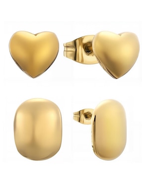 Set de aretes Enso Golden Balance con acabado pulido
