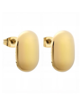 Set de aretes Enso Golden Balance con acabado pulido