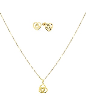 Set de collar y aretes Enso Golden heart