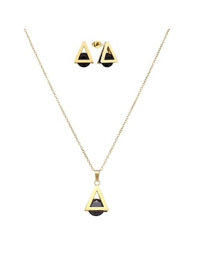 Set de collar y aretes Enso Modern edge cristal