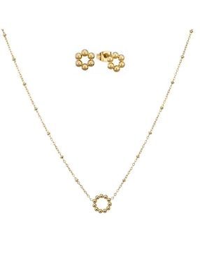 Set de collar y aretes Enso Golden bloom II