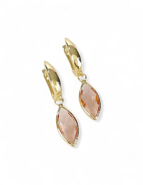 Aretes y collar OG de oro laminado 18 k zirconia