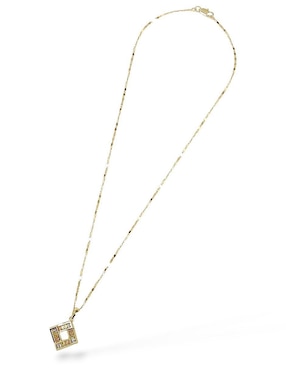 Aretes y collar de rombo Og de oro laminado 18 K zirconia
