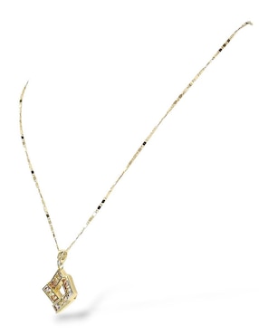 Aretes y collar de rombo Og de oro laminado 18 K zirconia