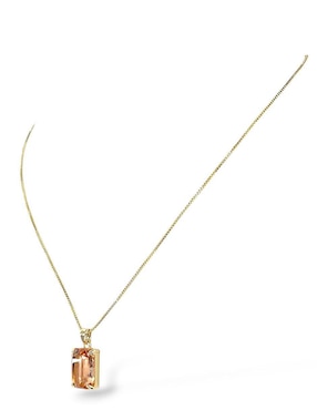 Aretes y collar rectangular Og de oro laminado 18 K zirconia
