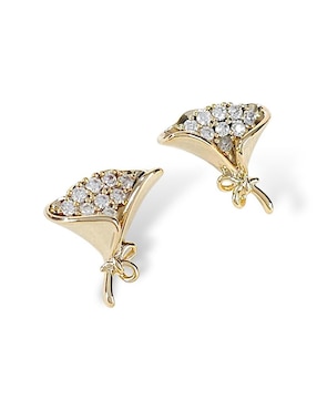 Aretes y collar Og de oro laminado 18 K zirconia